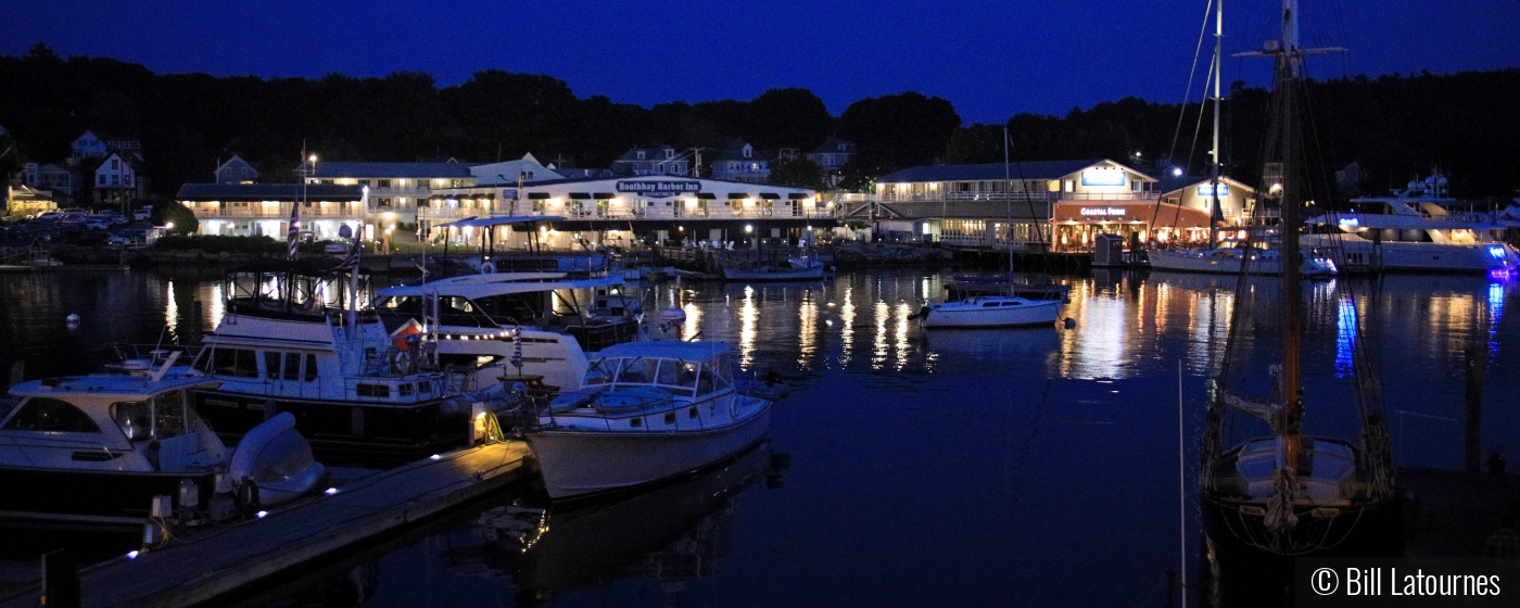 Boothbay Harbor At Night by Bill Latournes