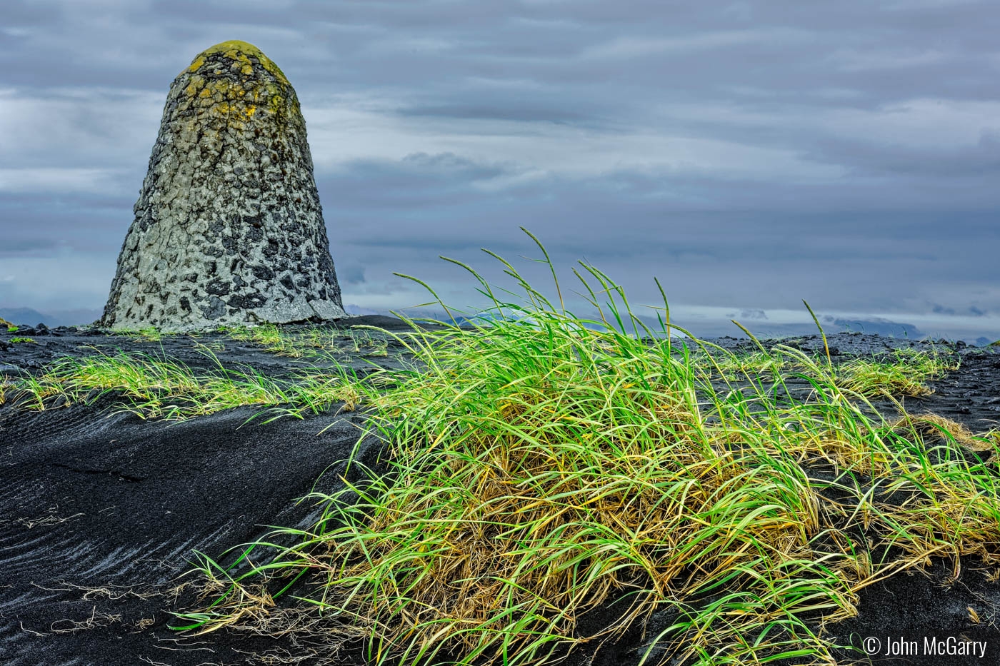 Cairn and Beach Grass by John McGarry