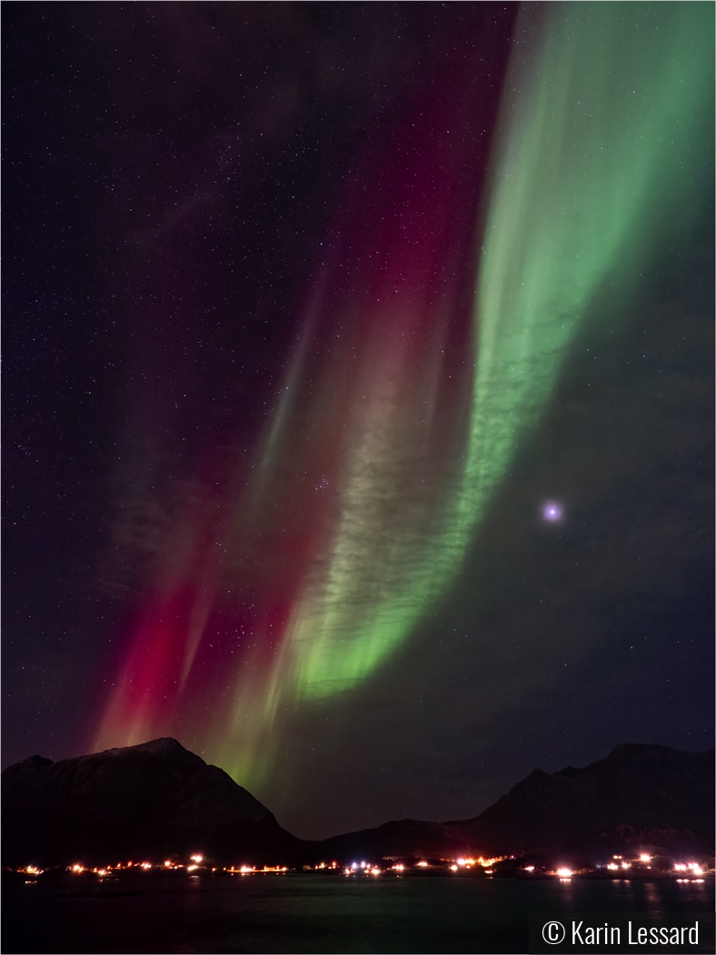 Lights Over Leknes Norway by Karin Lessard