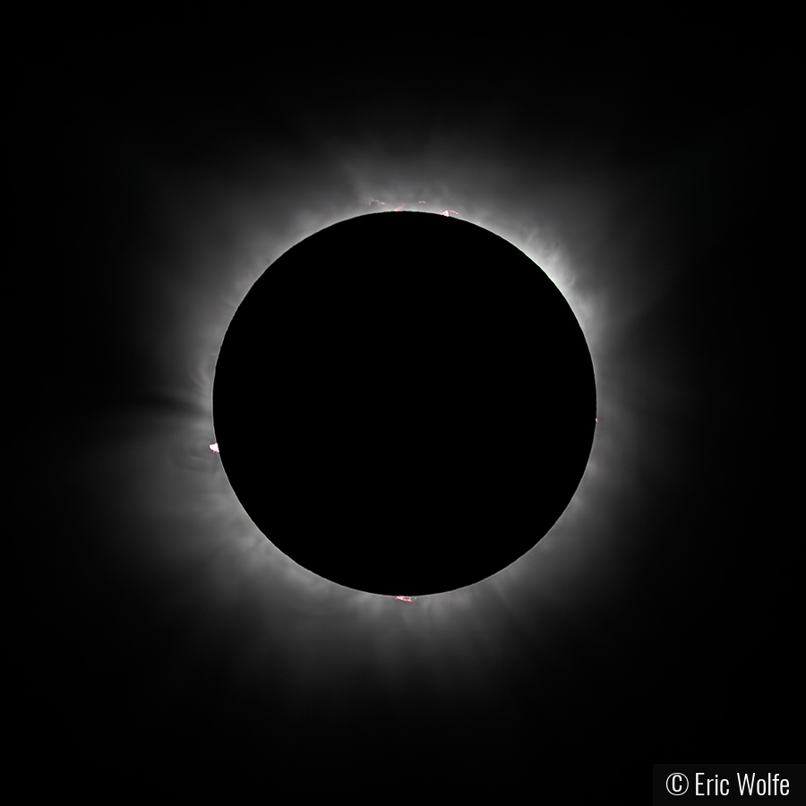 Sun Prominences Captured Only During a Total Eclipse by Eric Wolfe